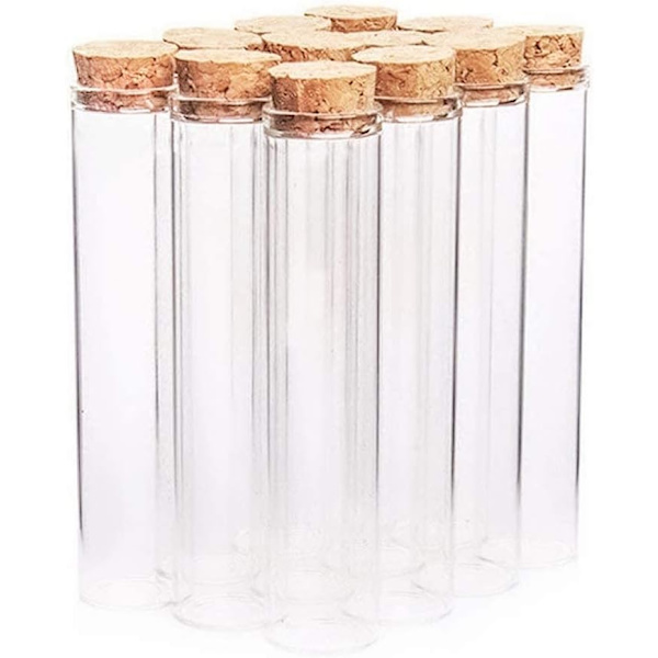 12 st 50 ml 30 mm x 100 mm Mini Glasflaskor Burkar Reagensrör med Kork