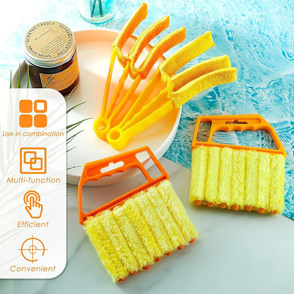 Set med 4 Venetian Blind Cleaner, Tvättsbara Fönsterblindsdammsugare Bru
