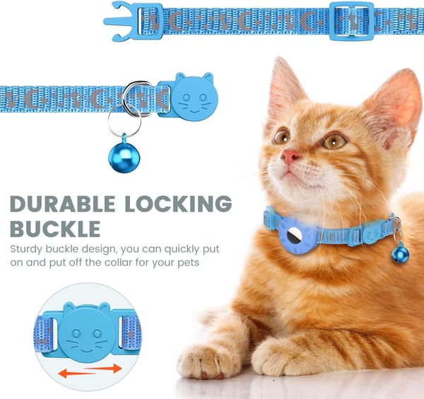 (blå) Katt Halsband, Reflekterande Halsband för Katt med Säkerhetsspänne
