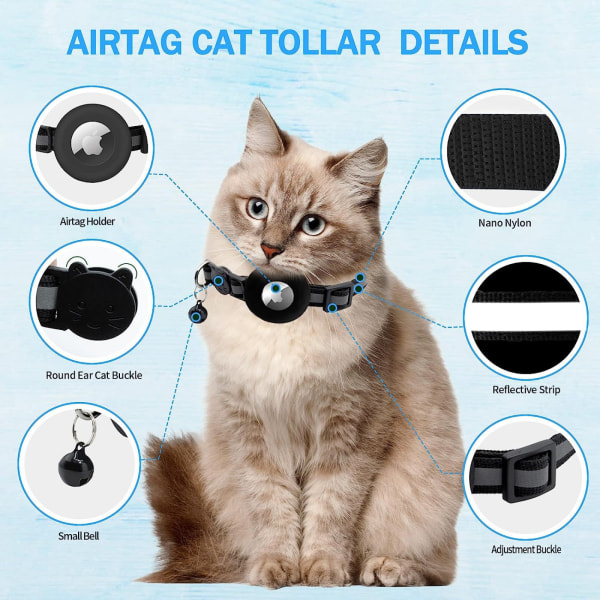 Katthalsband för AirTag som ett säkerhetsspänne för kattspårning