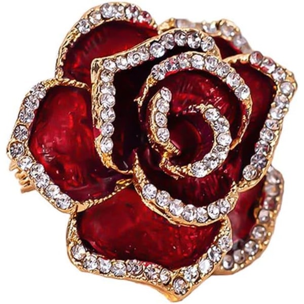 (Wine Red) Fashion Women's Brooch, Petal Brooch Jewelry, Women's Wedding Bouquet Brooch, Suitable for Birthdays, Parties, Annivers