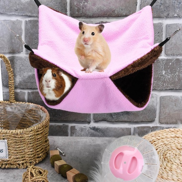 2 st marsvinshängmattor, råtthängmattor för bur, hamsterhängmatta,