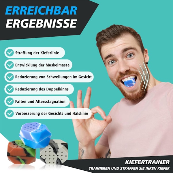 6 stycken (3 modeller) Käktränare, Ansiktsövning, Mejsla och Käke