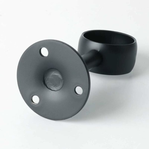 Gardinstångsbeslag Garderobsstångsbeslag med skruvar Takbeslag för gardin och garderob, Matt svart rostfritt stål, Diameter 32 mm, 2 st
