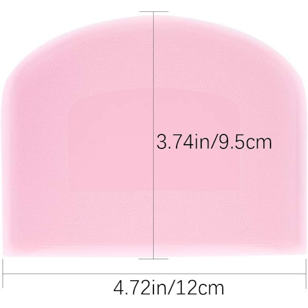 (Rosa, Vit, Grön) 3 st 12x9,5 cm/4,72x3,74 tum degsskrapa plast degspatel skålformad skrapa