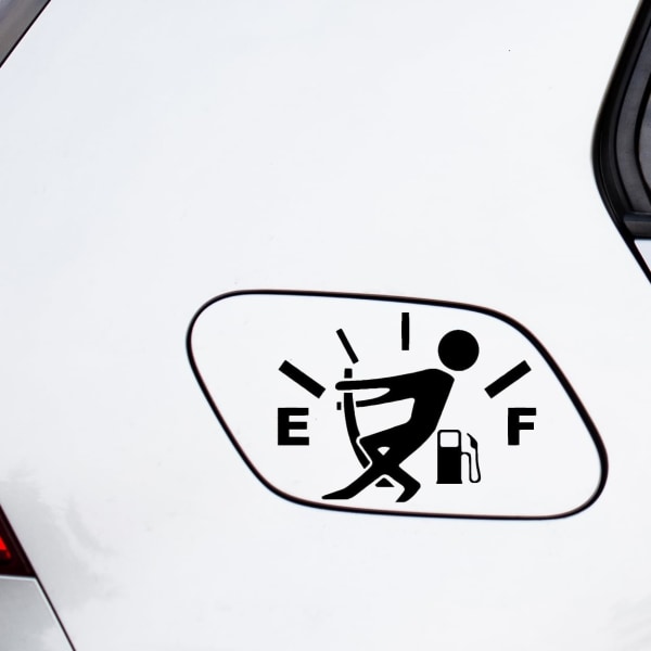 (Sort) Tom brændstofdæksel klistermærke - sjove bilklistermærker - bilklistermærker - kofangerklistermærker -
