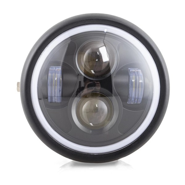 Rund 6,5 tum LED Motorcykelstrålkastare 12V Motorcykelstrålkastare Lampa Glödlampa Spotlight för Sportster Cafe Racer Bobber