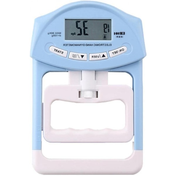 Blå Greppstyrketestare, 180 kg Digital Hand Dynamometer Greppstyrkemätare USB LCD-Skärm Handhantel