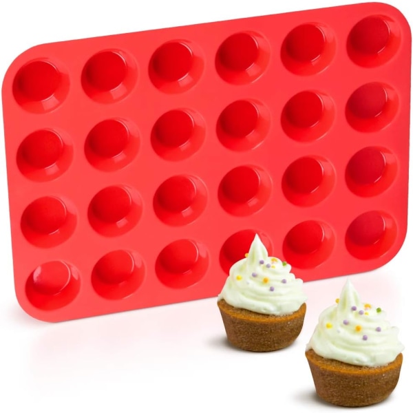 Silikon Muffin Pan Mini 24 Cups Cupcake Pan, Nonstick BPA Free S