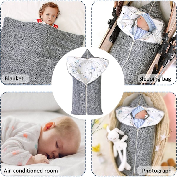 Baby Nest (Grå) Nyfödd SovSäck Sovsäck Varm Swaddle W