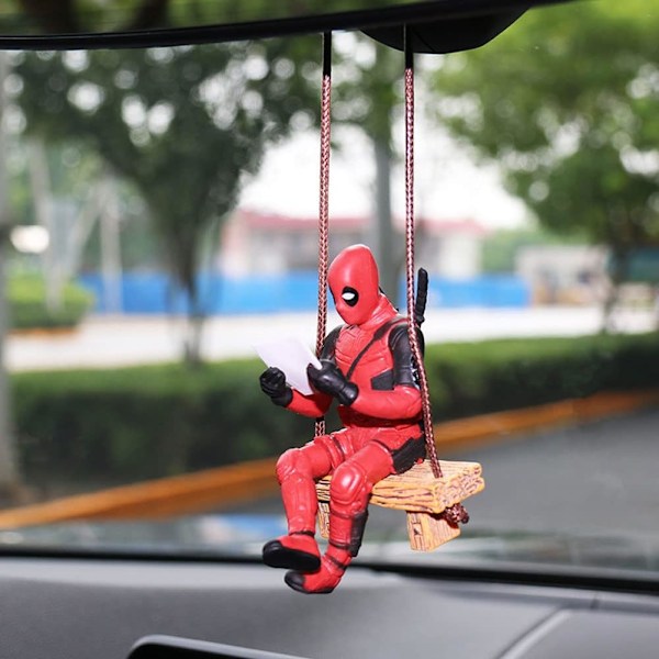 (Läsning) Deadpool bilaccessoarer, bilbackspegelhängen, roliga bilaccessoarer, lämpliga för kontorshemmahängning