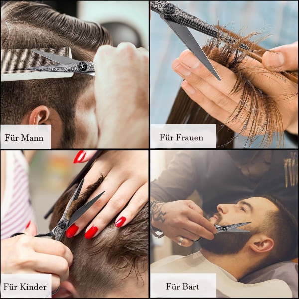 Hår- och skäggtrimmer professionell hårsax frisörsax damaskus stål