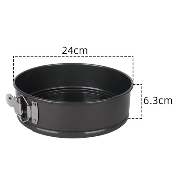 Bakeform - Kakeform - Paiform - 24 cm Diameter - med non-stick belegg - Rund - Svart