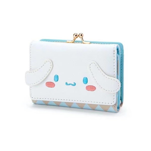 (Cinnamon Dog) Cute Fashion Cartoon Character Small Wallet Short Ladies Girls Wallet Leather Trifold Wallet Mo