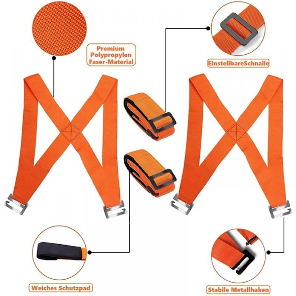 Kantohihnat Muutto (Oranssi), Ergonominen Huonekalujen Kantohihna Helppo Nostaa Raskaita Huonekaluja Kuljetushihna