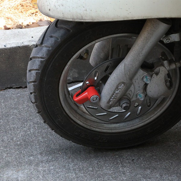 Skivlås 1 stycke svart skiva motorcykellås Vattentätt skivbromslås Hänglås med 2 nycklar och en bärväska för cykel- och skotersäkerhet - svart
