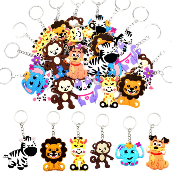 30 delar mininyckelring, nyckelringar för tecknade djur, nyckelringar för Ki