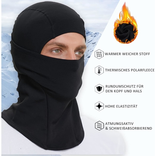 svart Face balaclava lämplig för vintern för cykling motorcykel skidåkning tubulär halsduk för män och kvinnor
