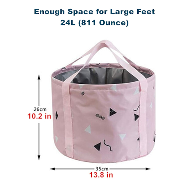 35*26cm, Vikbar stor fotbad, bärbar pedikyr fotbad, rosa