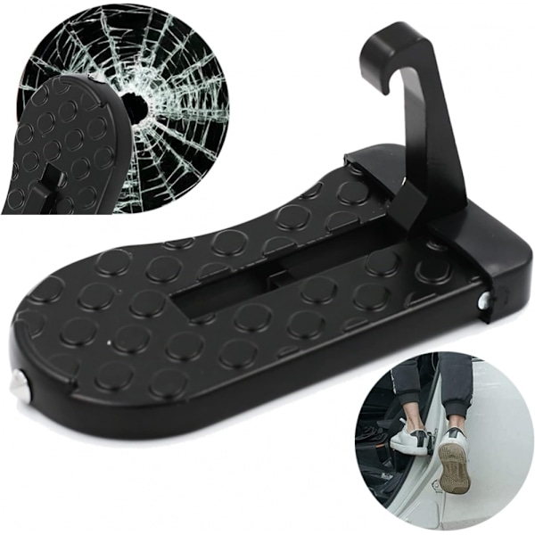 Universal Car Door Step Multifunctional(Black), Glass Breaker Safety Hammer, Car Assist Pedal for Most Cars Trucks SUV