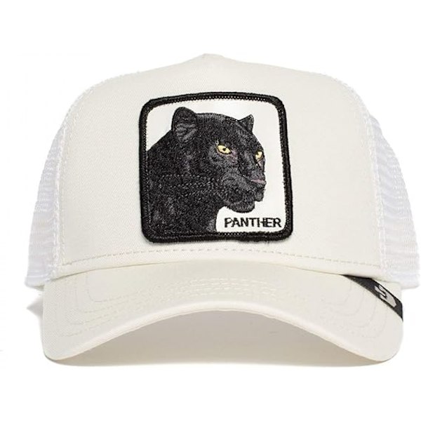 Hvid Panther Solbeskyttelse Mesh Broderi Baseball Cap, Trucker Hat, Mesh Baseball Cap