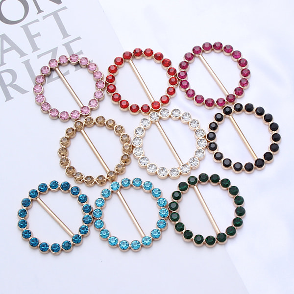 9PCS Metal T-Shirt Clips, RhinestonesSilk Scarf Ring Clip T-Shirt Tie Clips, Clothes Corner Knotted