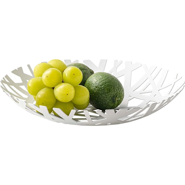 Fruktskål, Metall, Vit, One Size