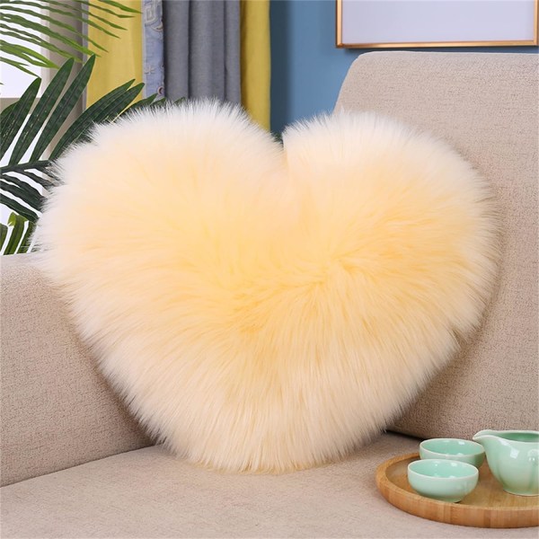 Beige hjerteformet putetrekk dekorativt putetrekk egnet for stue sofa soverom kontor