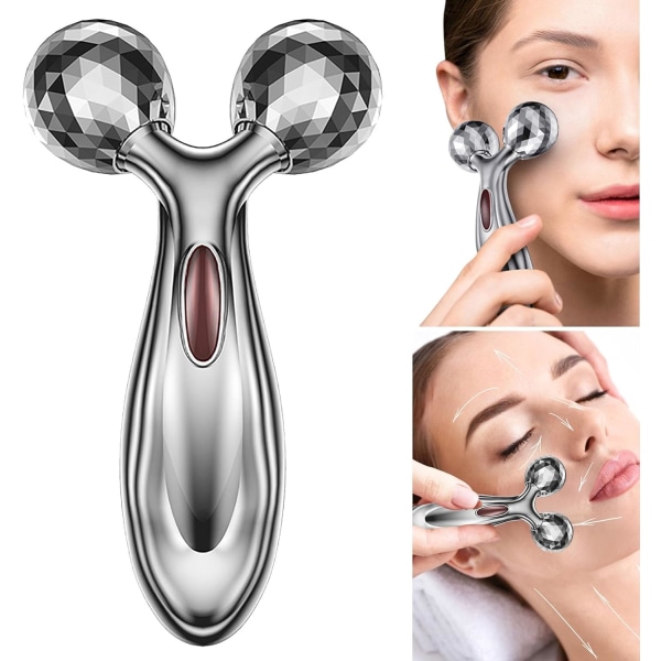 1 styck 3D ansiktsmassager, mikronålvals, ansiktslyftning a