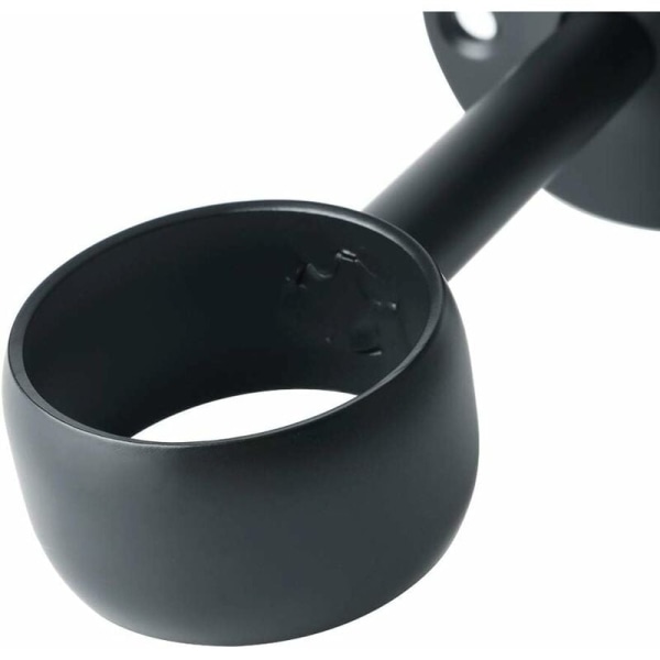 Gardinstångsbeslag Garderobsstångsbeslag med skruvar Takbeslag för gardin och garderob, Matt svart rostfritt stål, Diameter 32 mm, 2 st