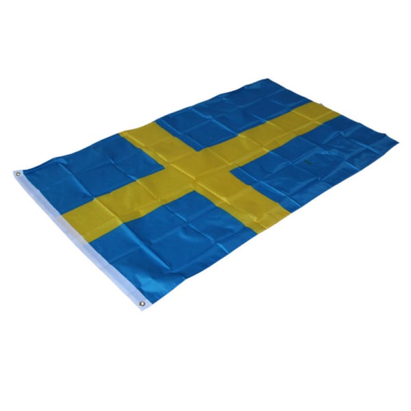 Svenska flaggan - 150x90 cm - Svensk flagga 100% Polyester med integrerade metallöglor