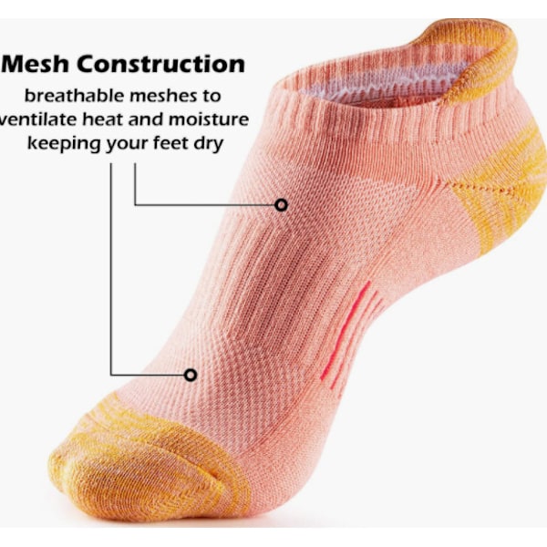 Løping, Ankelsokker, Kvinner, Menn Sports Bomullspolstring 5 Par Ermeløse Treningssokker, Kvinner, M