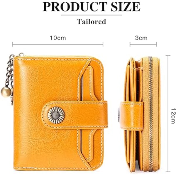 Damplånbok Kort läderväska Pengarväska Kvinnor RFID-blockerande plånbok Kvinnor Liten plånbok med dragkedja