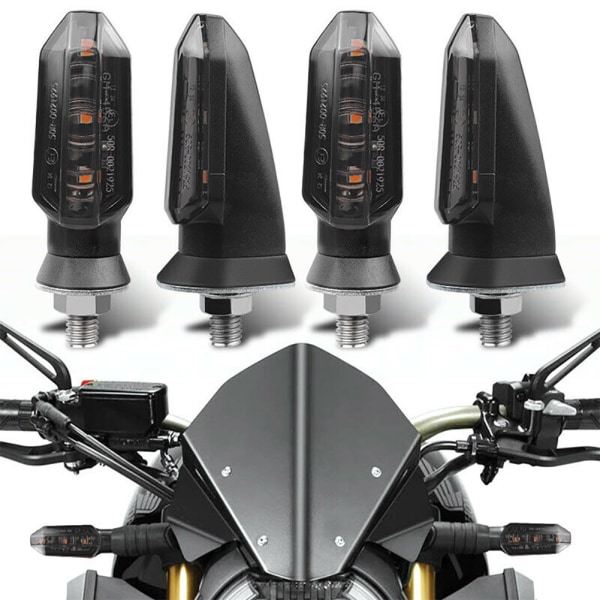 4st 3LED hög ljusstyrka motorcykel blinkers-svart E1 för Hon