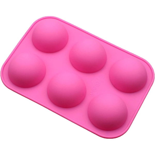 4 Pcs Pink Semi-circle Silicone Molds, Ice/Chocolate/Jelly Molds