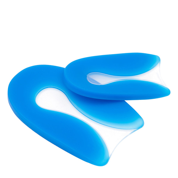 Ett par U-formade silikonsulor i blått, storlek 42-46