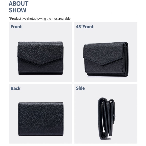 Plånbok högkvalitativt plånboksmyntfack för kvinnor RFID-skyddsläder