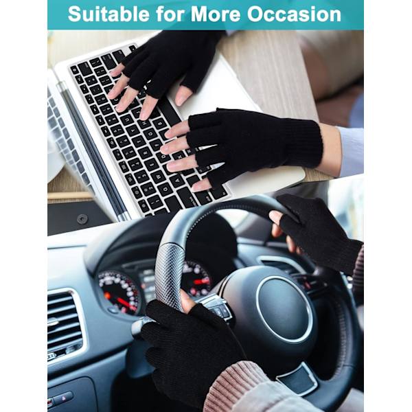 Vinterhandskar utan fingrar, Vinterhandskar, Stickade fingerlösa handskar, Halvfinger vantar, Halvfinger