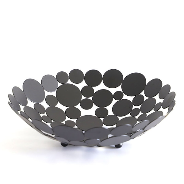 1 piece of black metal fruit plate basket creative fruit rack round fruit plate decoration home kitc