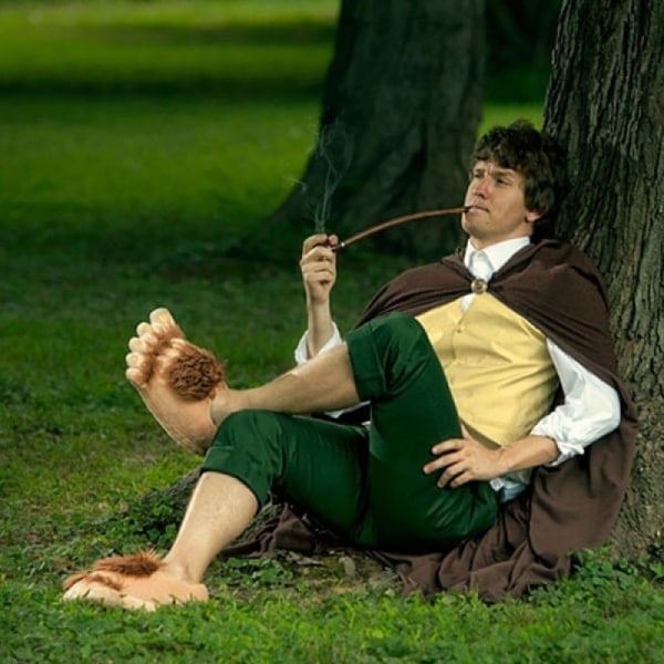 Unisex vuxna hobbit-tofflor halvplushy tofflor