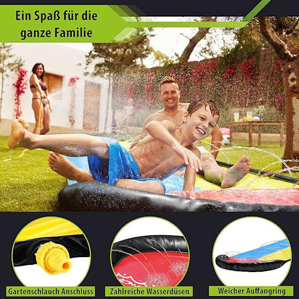 Vattenrutschbana, Längd 4,80 m x Bredd 1,40 m, Inkluderar 2x Surfbräda, D