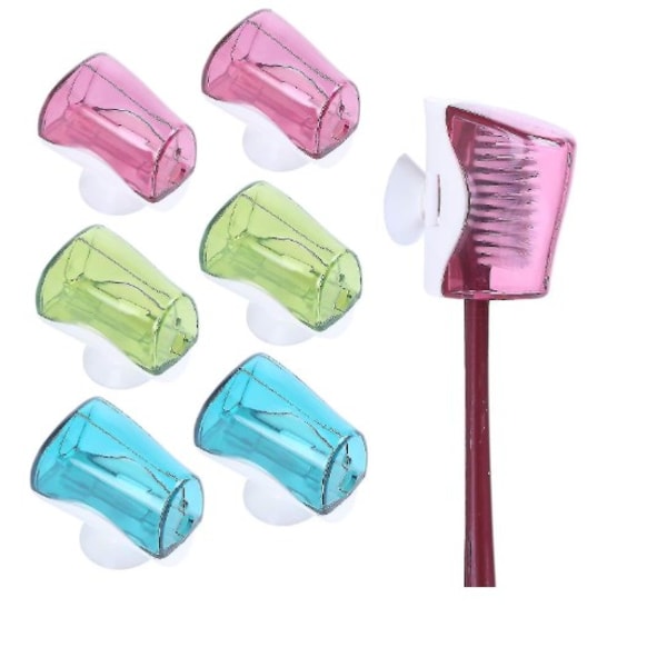 6 st Bärbara tandborsthuvudkåpor med sugkopp Tandborsthållare Wa