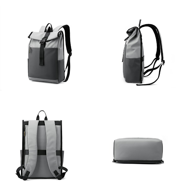 Rolltop Ryggsekk - 18L - 15,6 tommer - Med Laptoprom - Vann-Avvisende - Metallspenne - Reiseveske - Vannresistent og