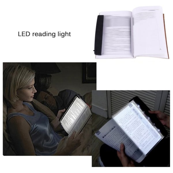 2 ST Bokljus LED-läslampa Panel för nattläsning i sängen Liten storlek Lätt att vända sidor