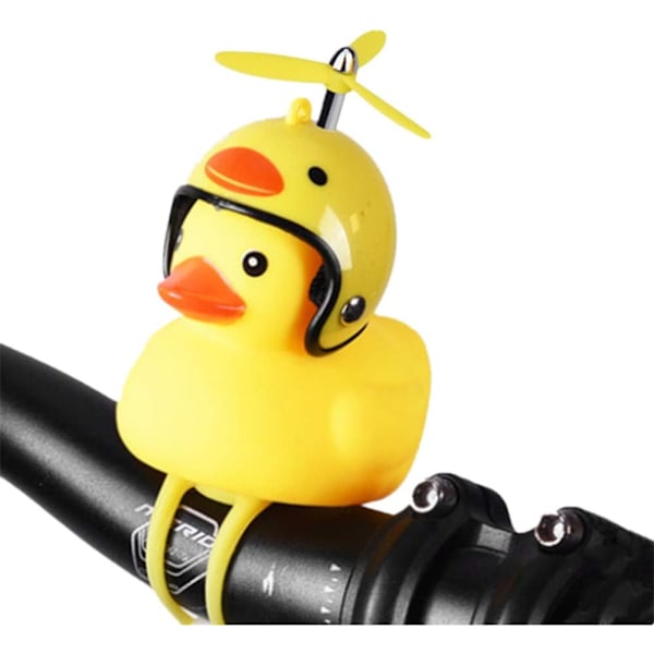 (Duck) duck bicycle bell, rubber bicycle horn, cute yellow duck bicycle decoration, squeeze duck bicycle horn with propeller helme