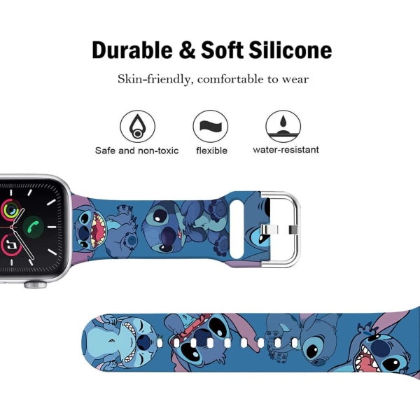 Stitch docka print kompatibel med Apple Watch rem