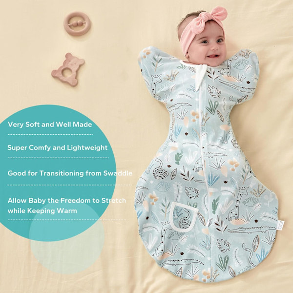 Star, 3-6 månader baby swaddle övergångssovsäck med armar U