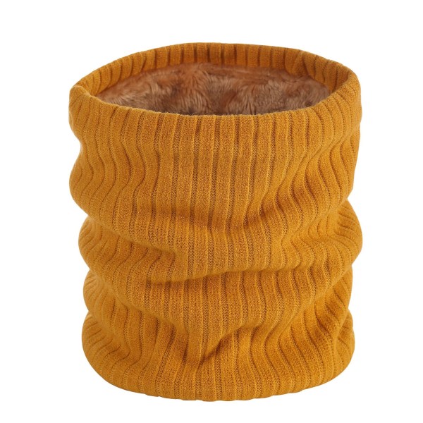 Stickad halsduk vinterhalsvärmare fleecefodrad tubscarf, (1 st)