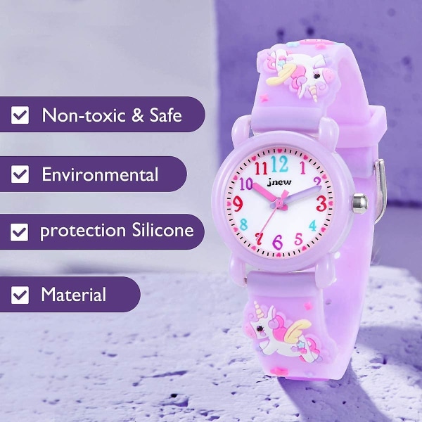 3D watch enhörningsklocka vattentät watch, rosa, söt