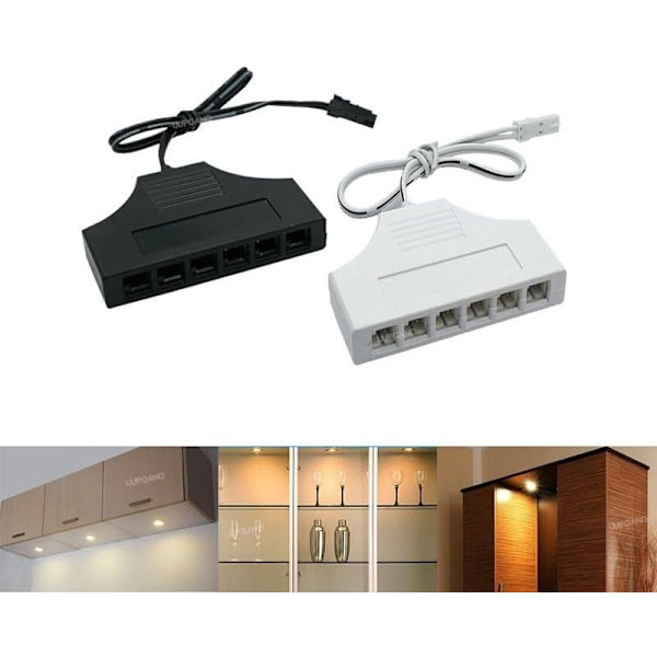 2-polig 1 till 6-håls Delarbox 2468 Terminal Trådkoppling Box för LED-remsa Ljus Skåp Ljus Ström